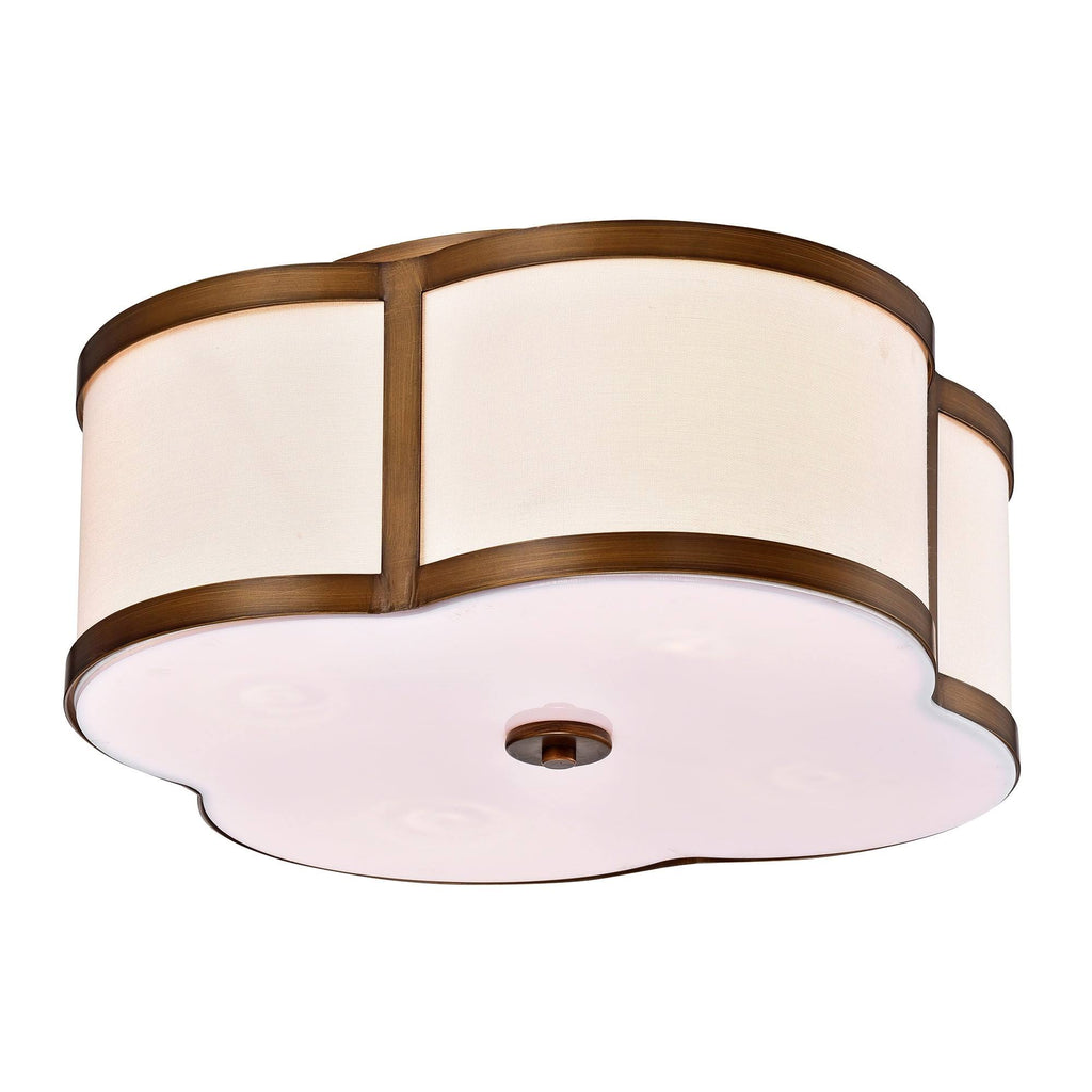 Antique Brass 4-Light Flush Mounted Ceiling Lamp X874293