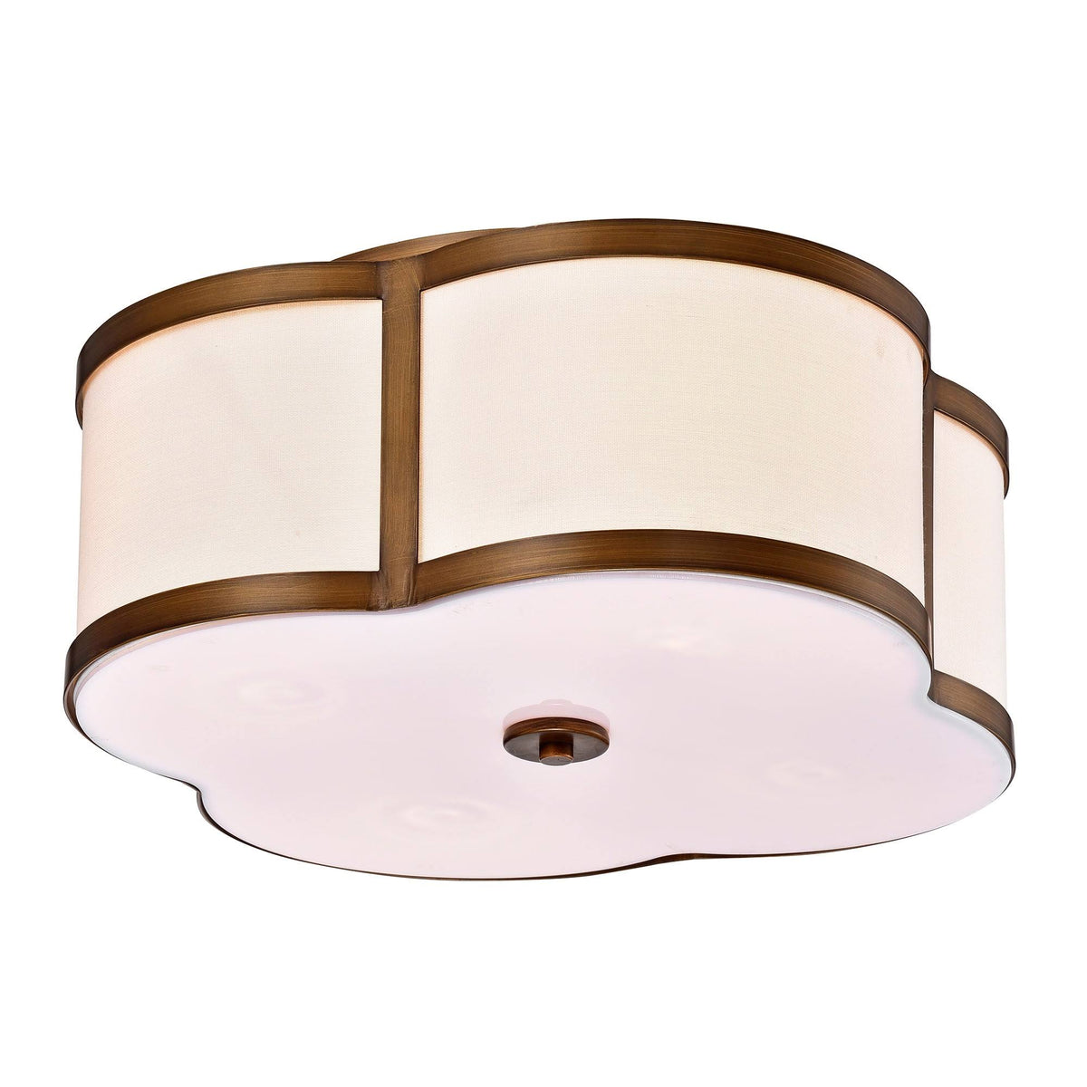 Antique Brass 4-Light Flush Mounted Ceiling Lamp X874293