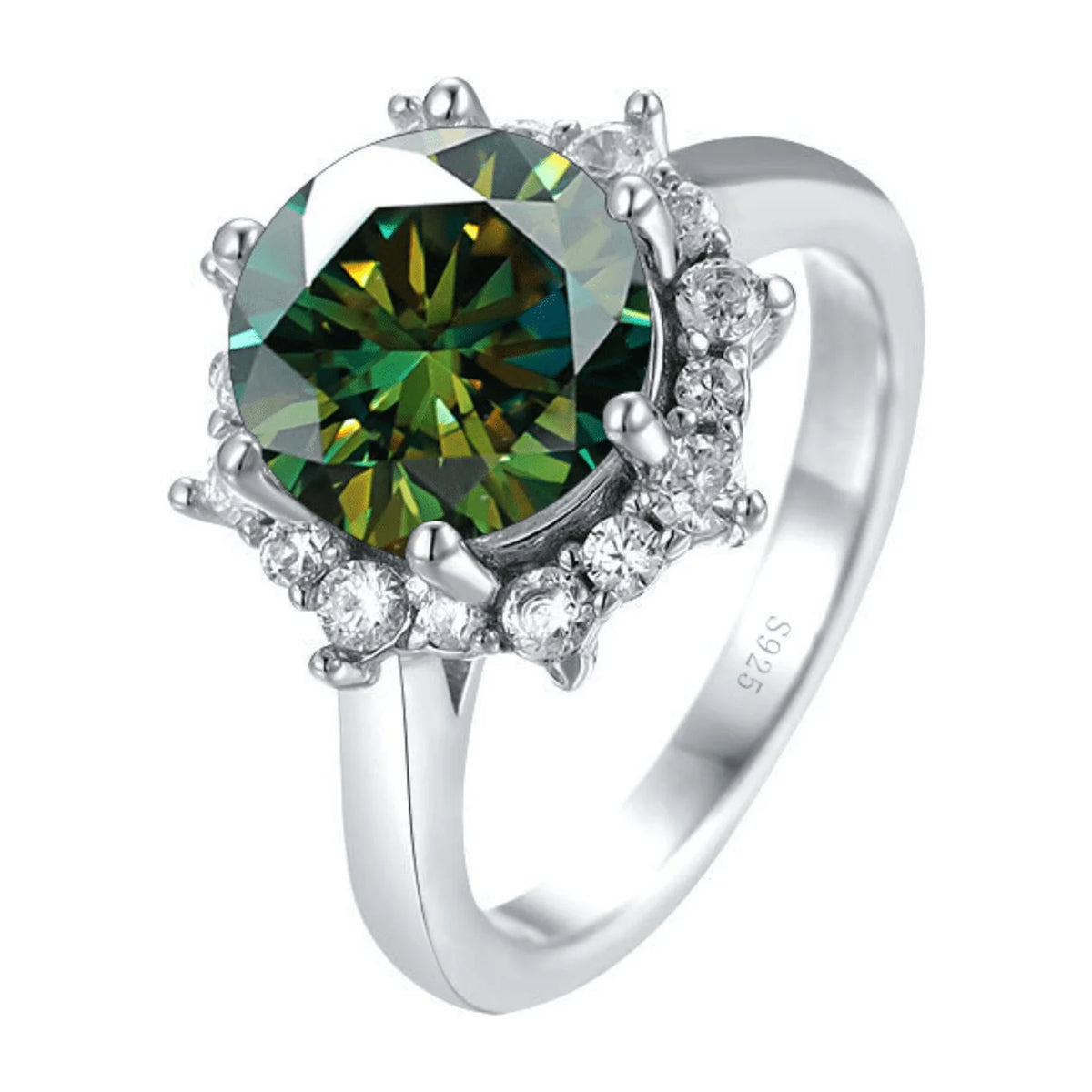 1ct Moissanite Engagement Ring, 925 Sterling Silver Yellow/Blue/Pink Diamond Ring H75156
