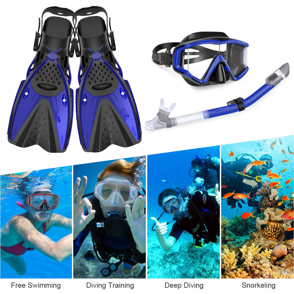 Snorkel Set with Diving Mask, Trek Fin, Dry Top Snorkel X800