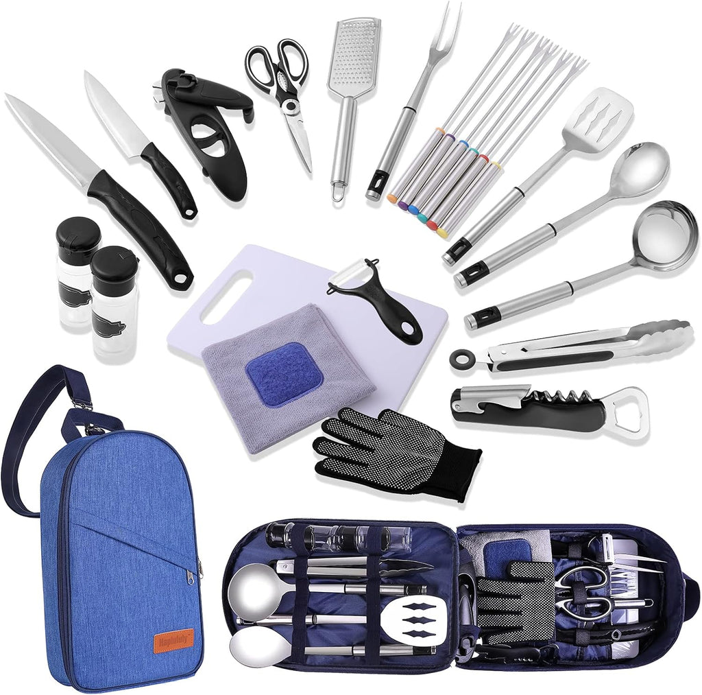 Camping Cooking Utensils Set with Cookware Bag F942