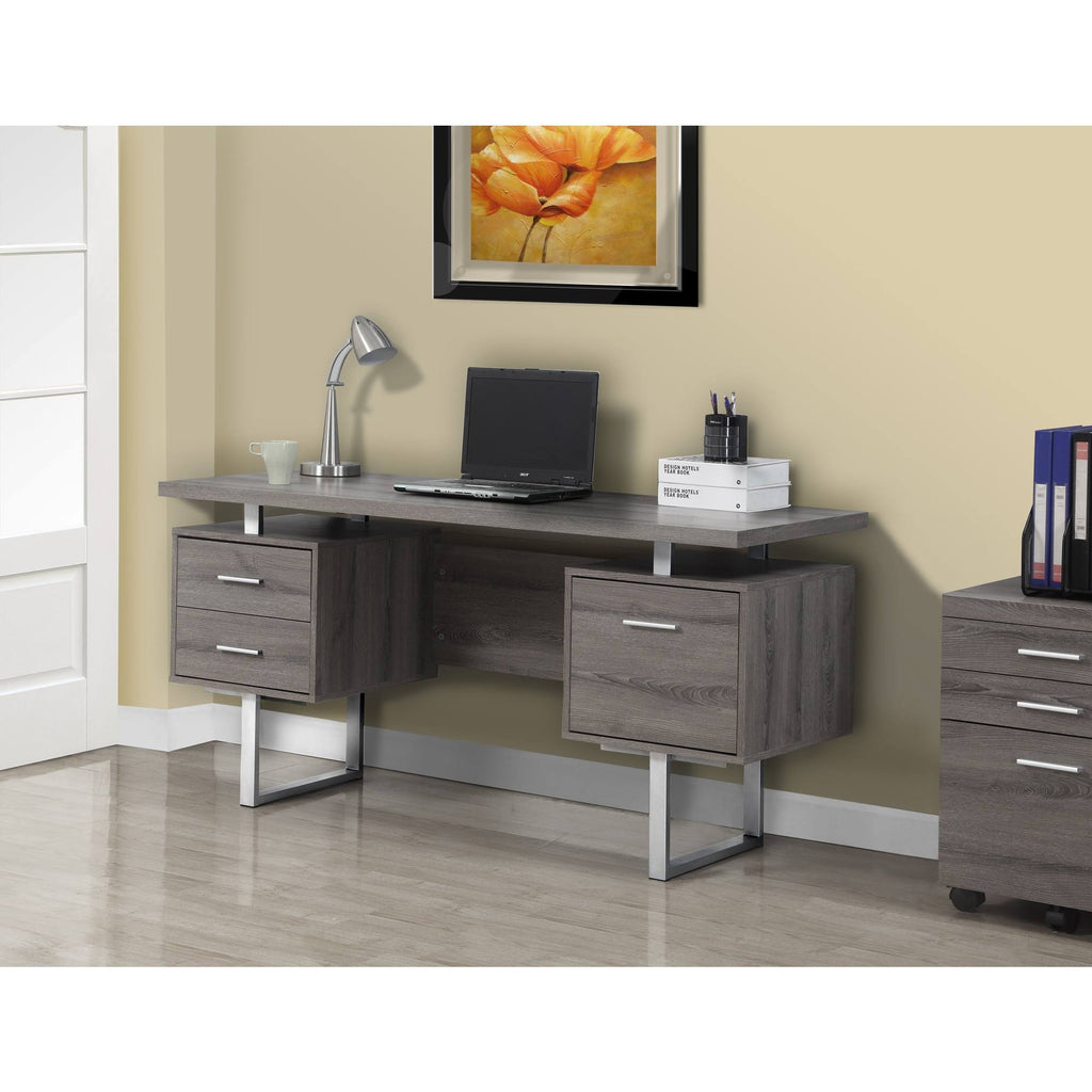 Gray Hollow Core Computer Desk P4130