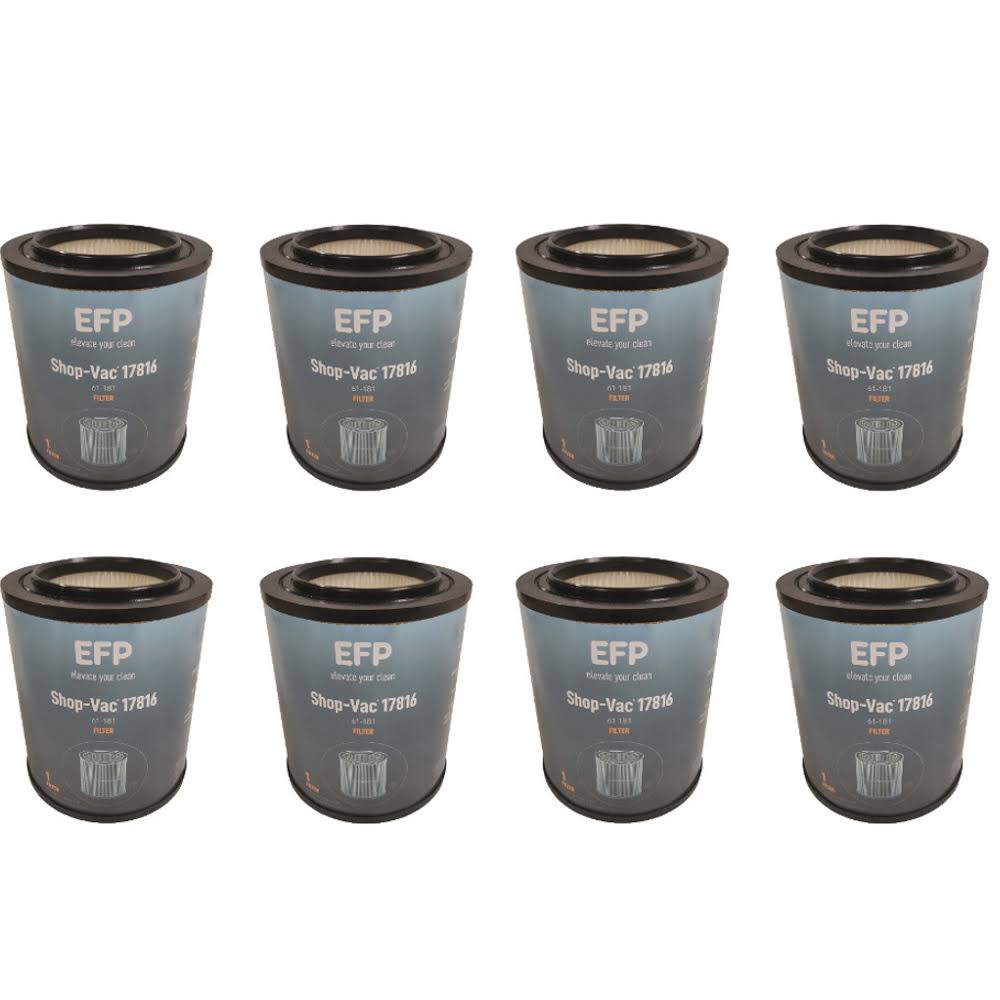8.5 Inches Wet/Dry VAC Cartridge Filter 8 Pack O450335
