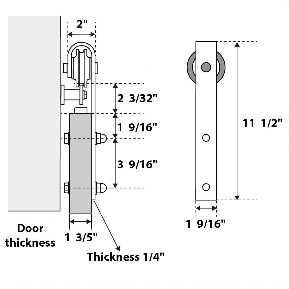 Sliding Barn Door with Hardware, White Silk, Wooden Solid Panel Interior Doors K13506