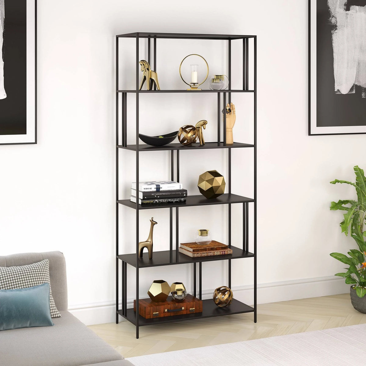 Blackened Bronze Finish Bookcase R765