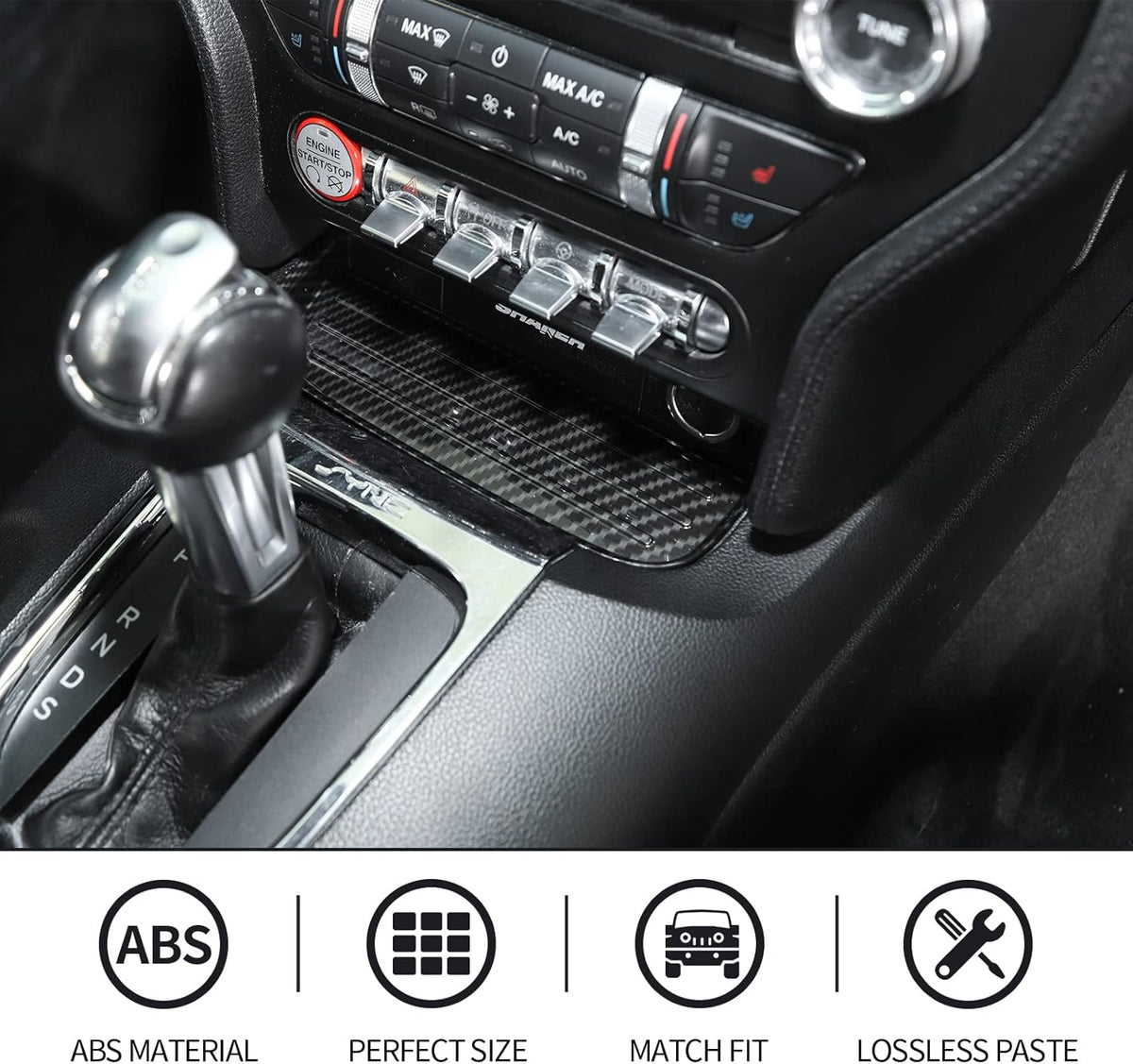 Carbon Fiber Gear Shift Storage Organizer Trim Cover, Pack of 2 S8514