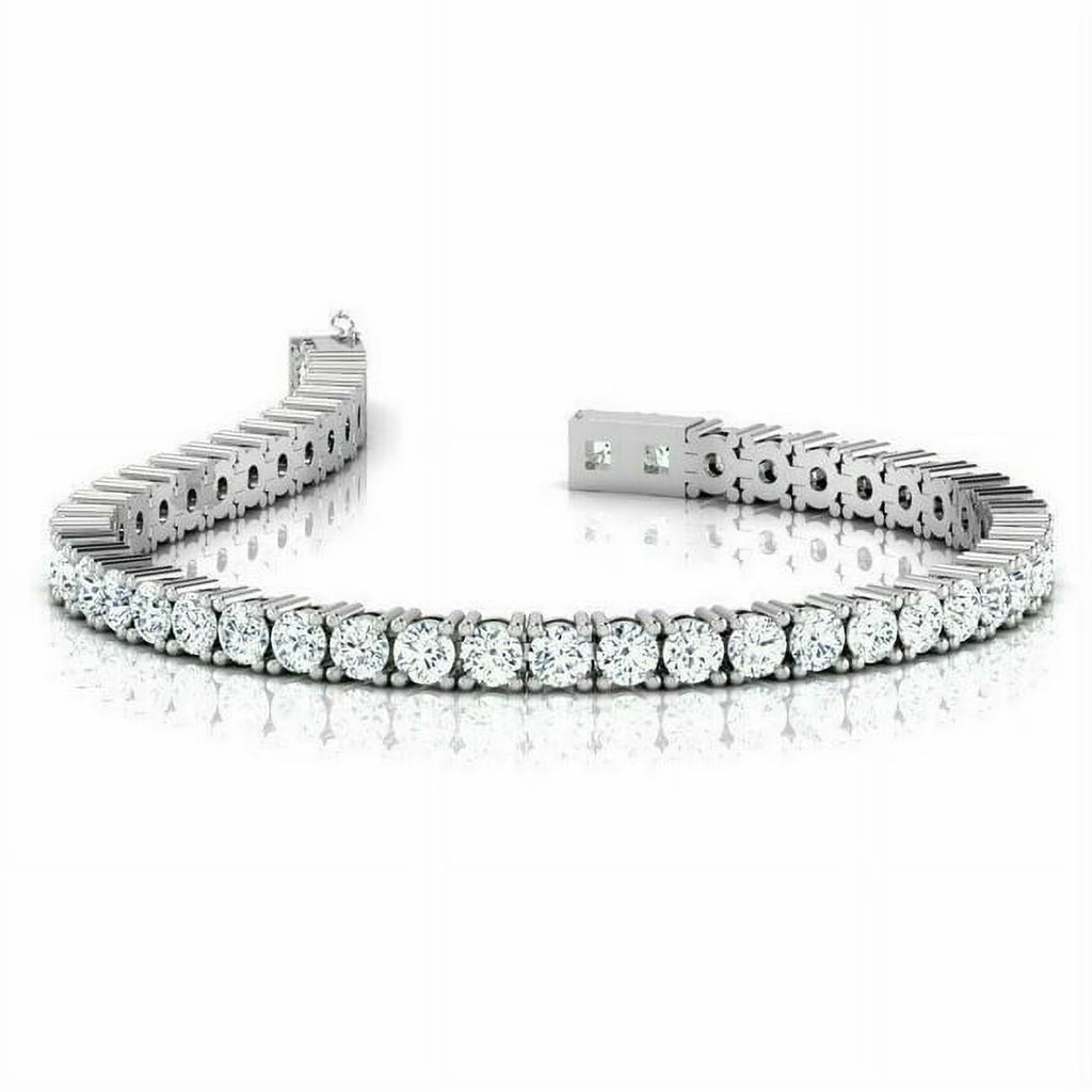 14K White Gold Tennis Bracelet M673