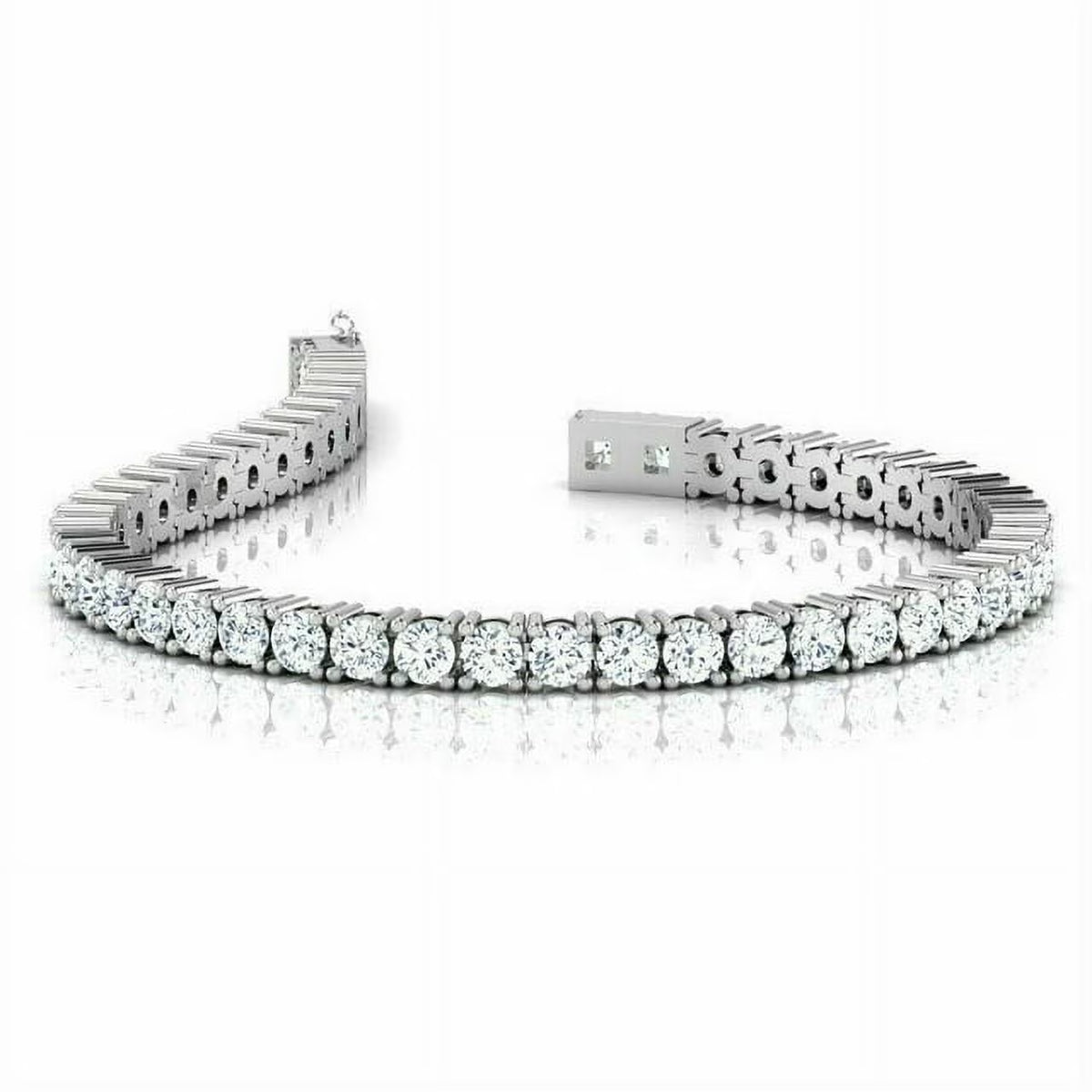 14K White Gold Tennis Bracelet M673