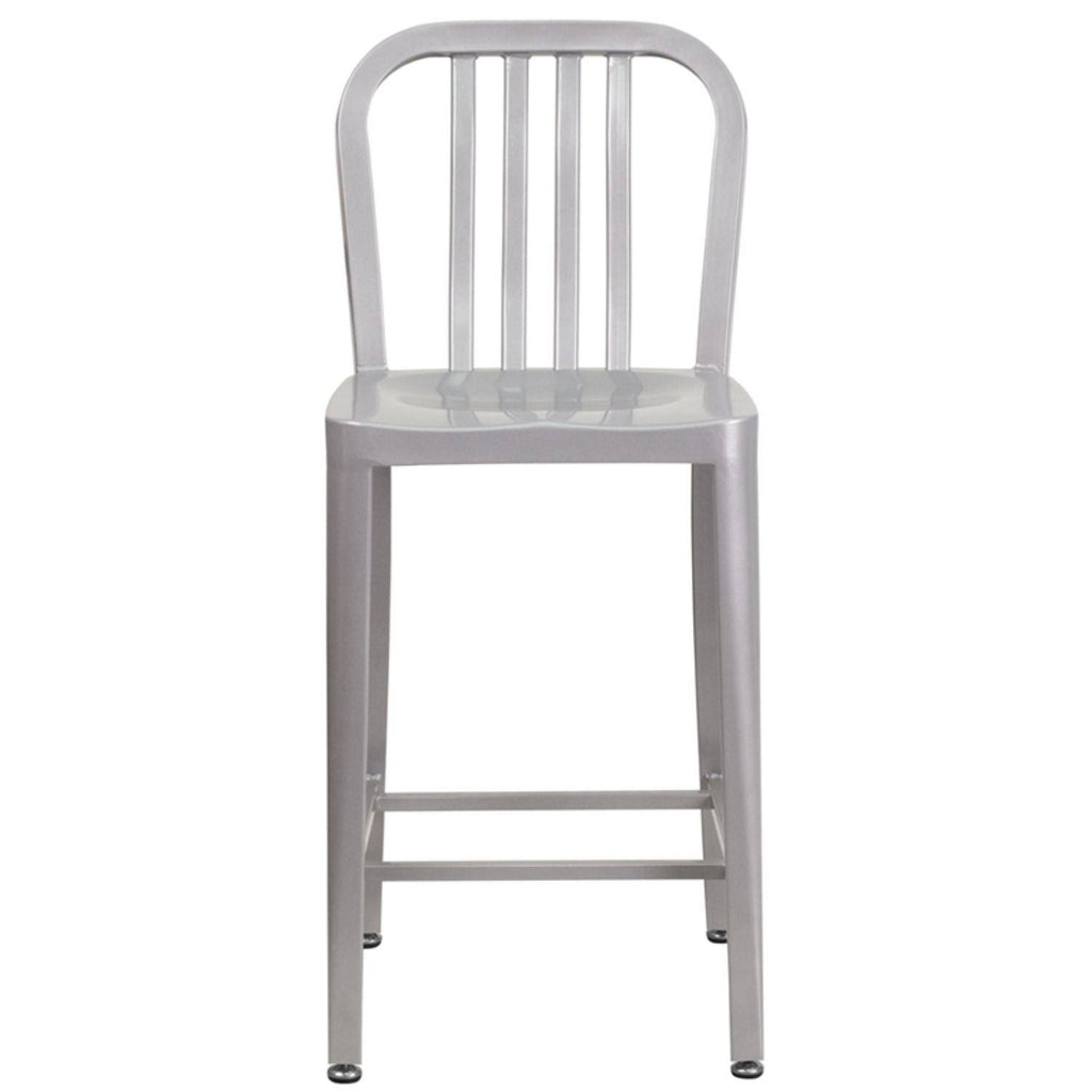 Silver Metal Counter Height Stool I52365