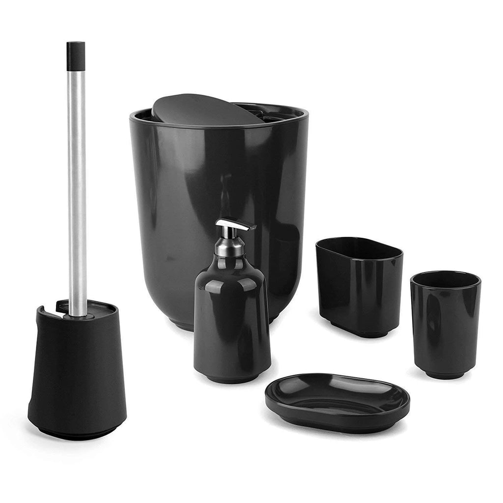 Black Step Waste Can with Lid W2121