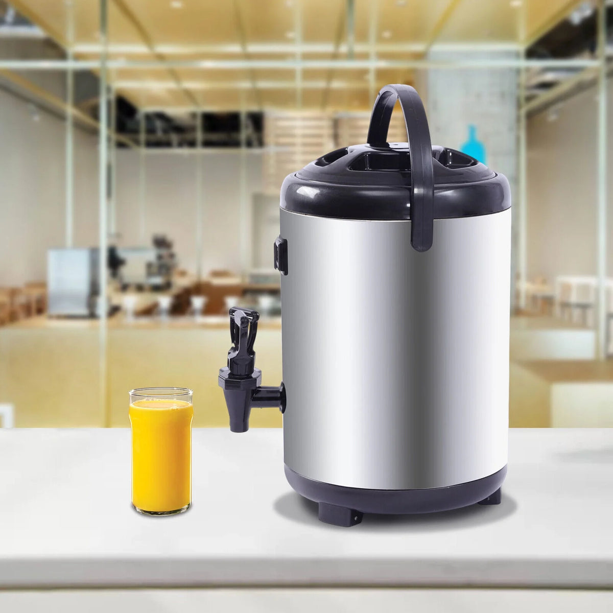 8L Stainless Steel Insulated Beverage Dispenser with Spigot O4266