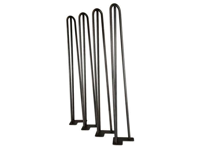 28-Inch Satin Black Hairpin Table Legs (4-Pack) E77783
