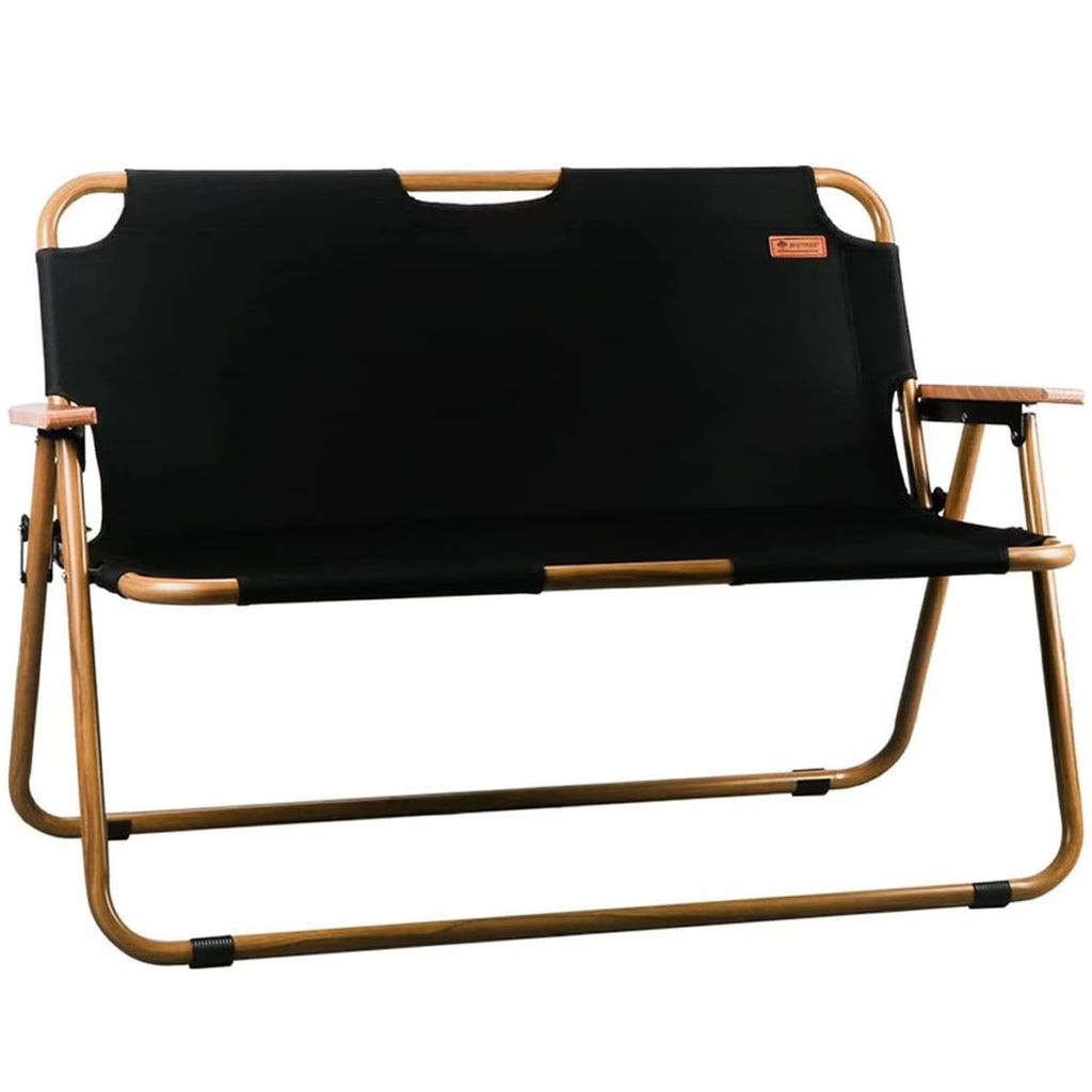 Black 2-Person Outdoor Folding Loveseat Chair F7526