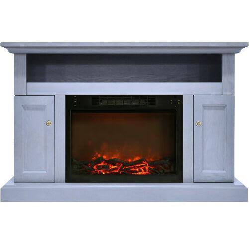 Cherry Electric Fireplace with Entertainment Stand S88098