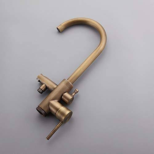 Freestanding Bathtub Faucet Antique Brass Waterfall Tub Filler A2751