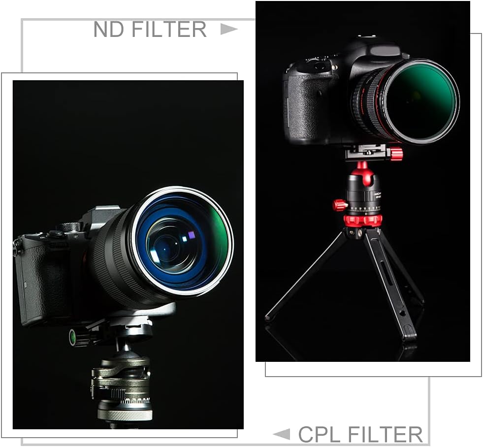 55mm Lens Filter Kit ND8 ND64 CPL Circular Polarizer Filter Set with Multi-Layer Coatings Pack of 2 A552082