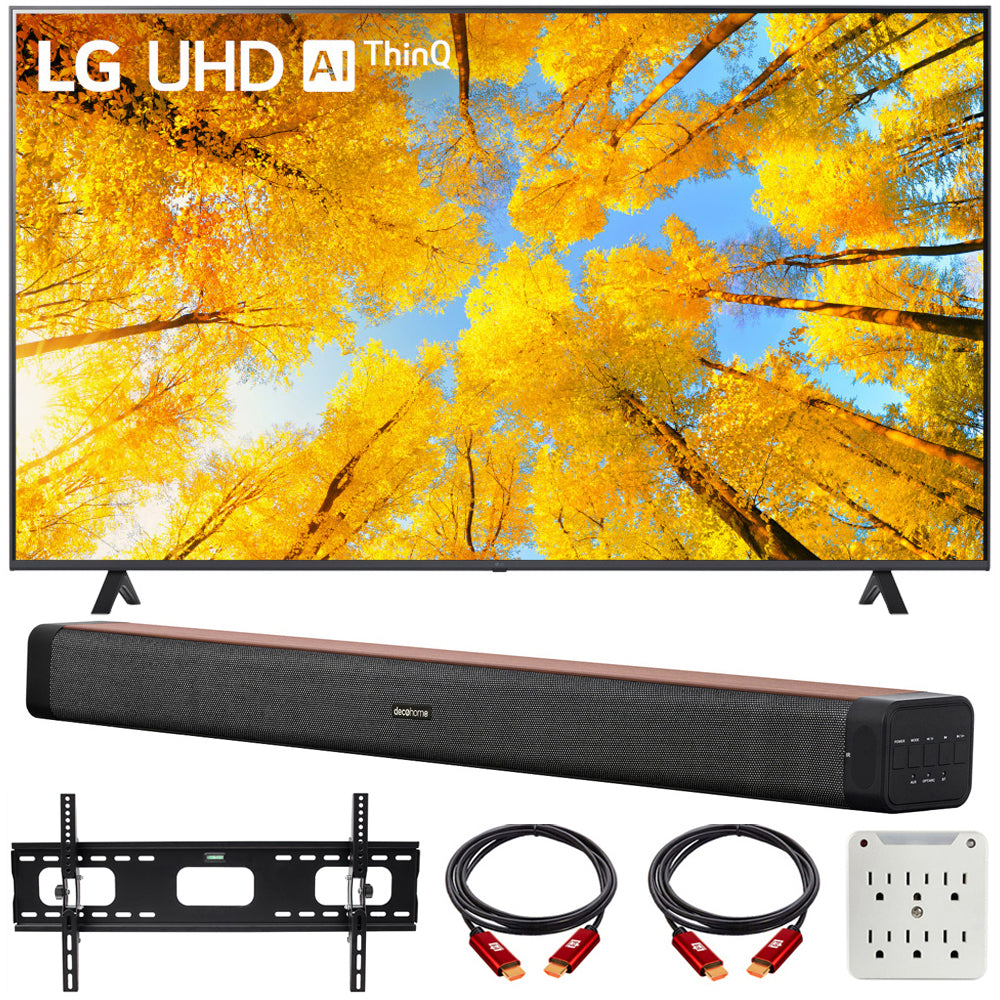 43 Inch 4K UHD Smart TV Bundle with Soundbar, TV Wall Mount Bracket and Surge Adapter B987