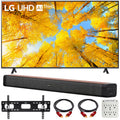 43 Inch 4K UHD Smart TV Bundle with Soundbar, TV Wall Mount Bracket and Surge Adapter B987