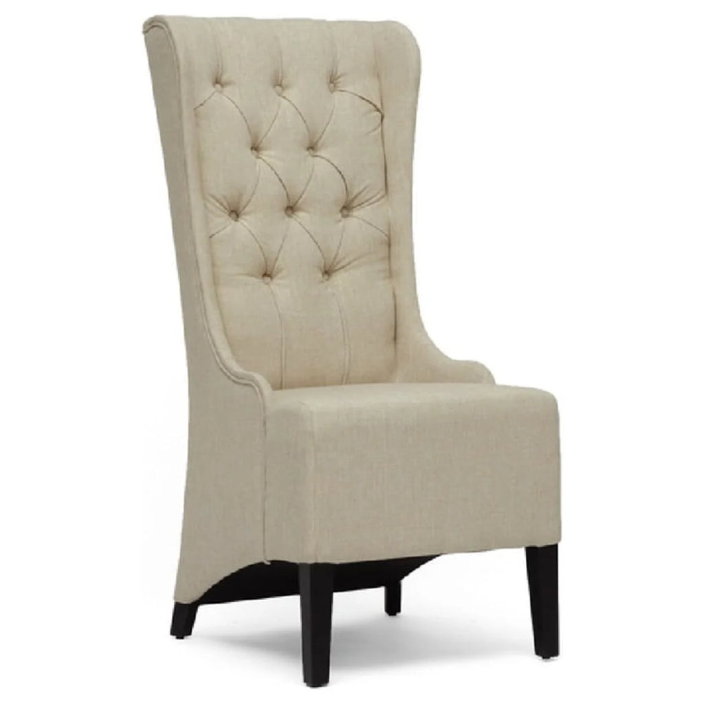 Beige Linen Accent Chair U796390