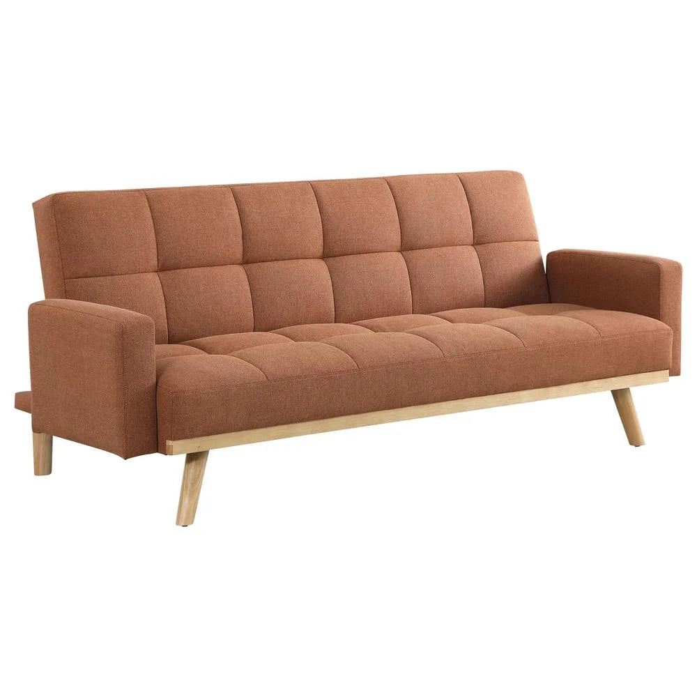 Terracotta Fabric Upholstered Convertible Sofa Bed H460787