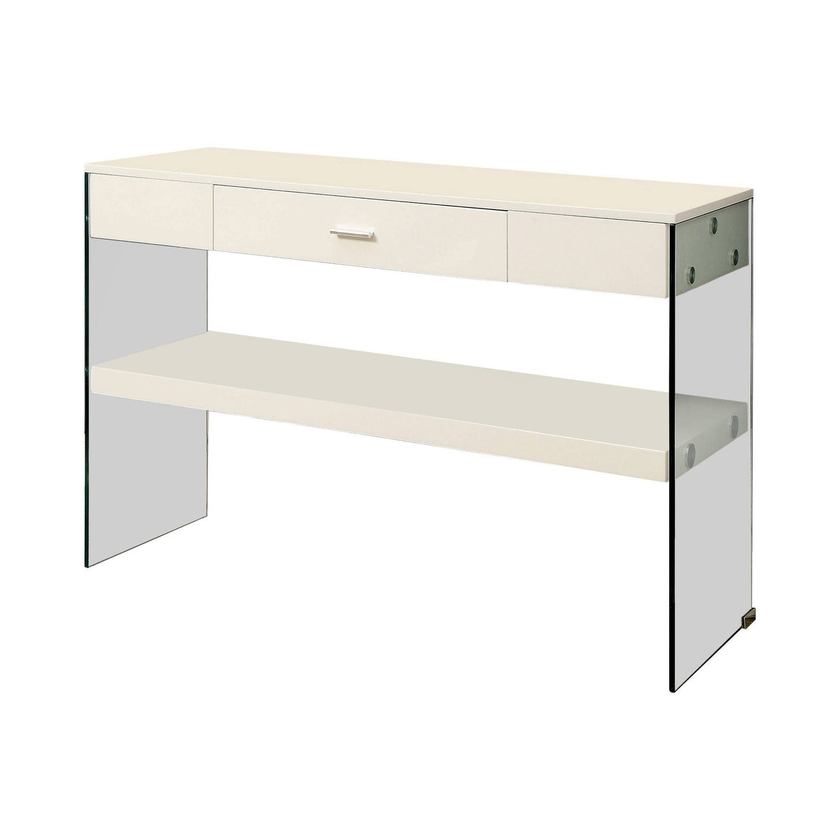 Tempered Glass Sofa Table White Y258
