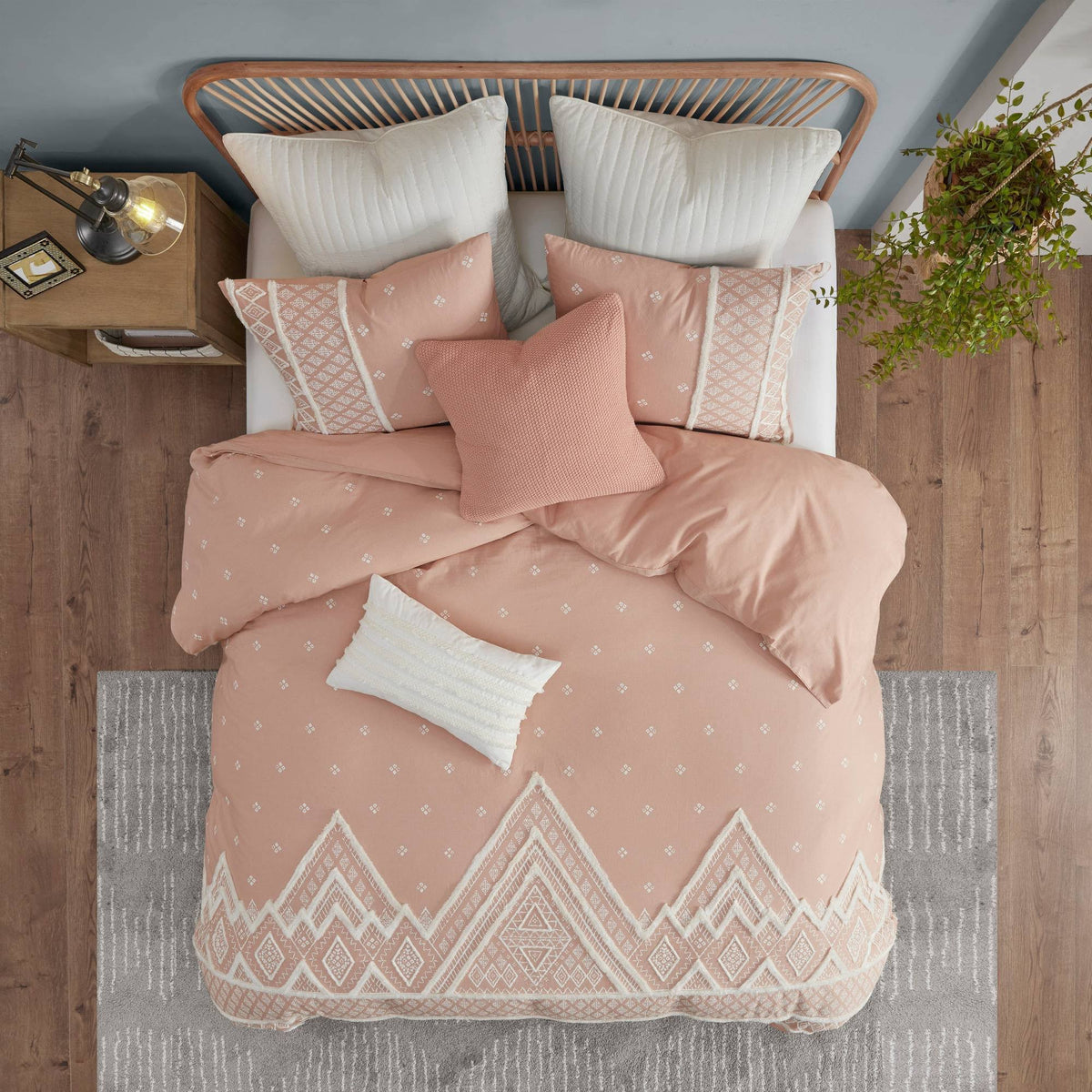 King Flax and Cotton Blended Duvet Cover Set N693743