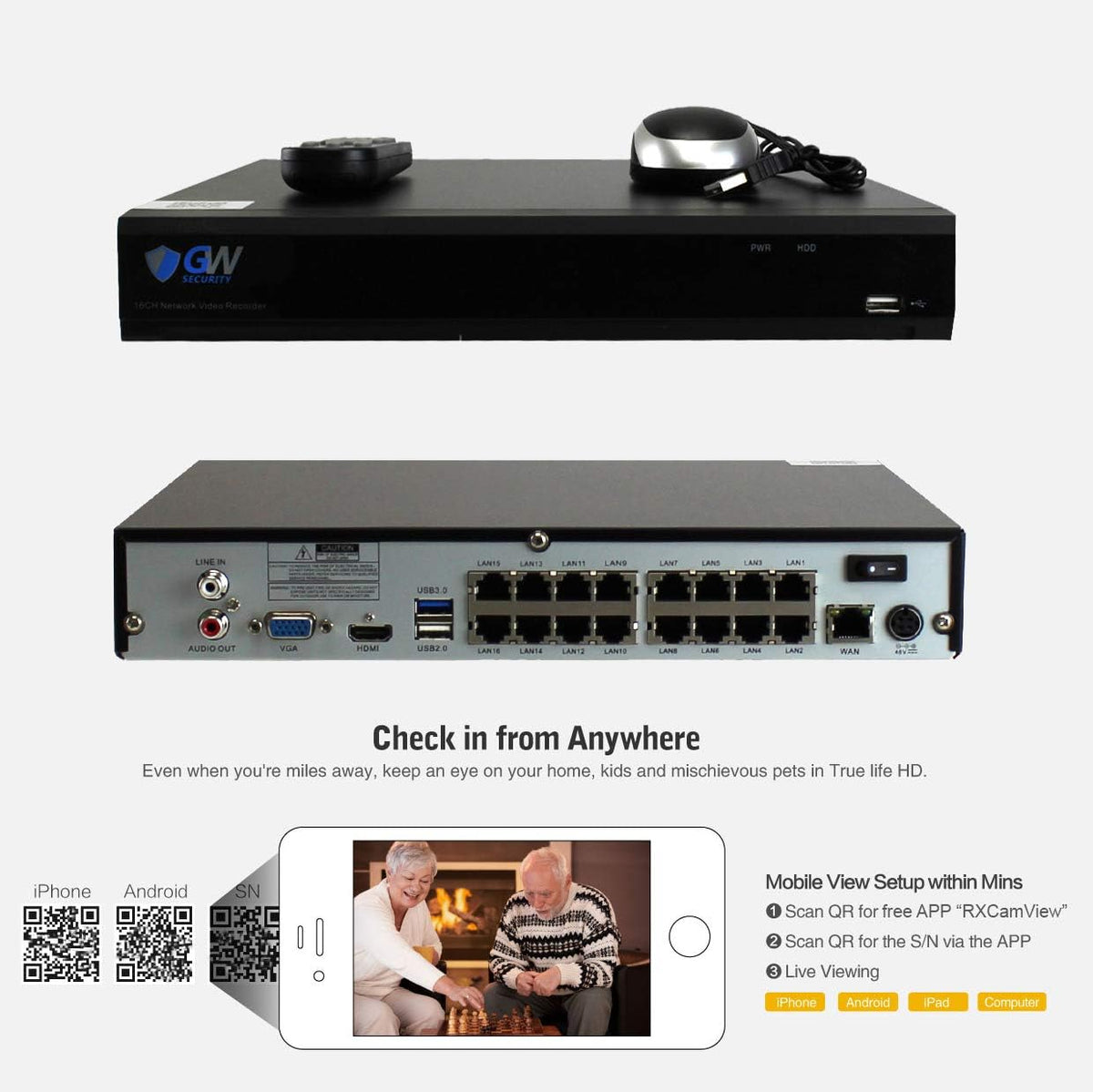 16 Channel 4K NVR Security Camera System with 16 x 5MP IP Camera V844456