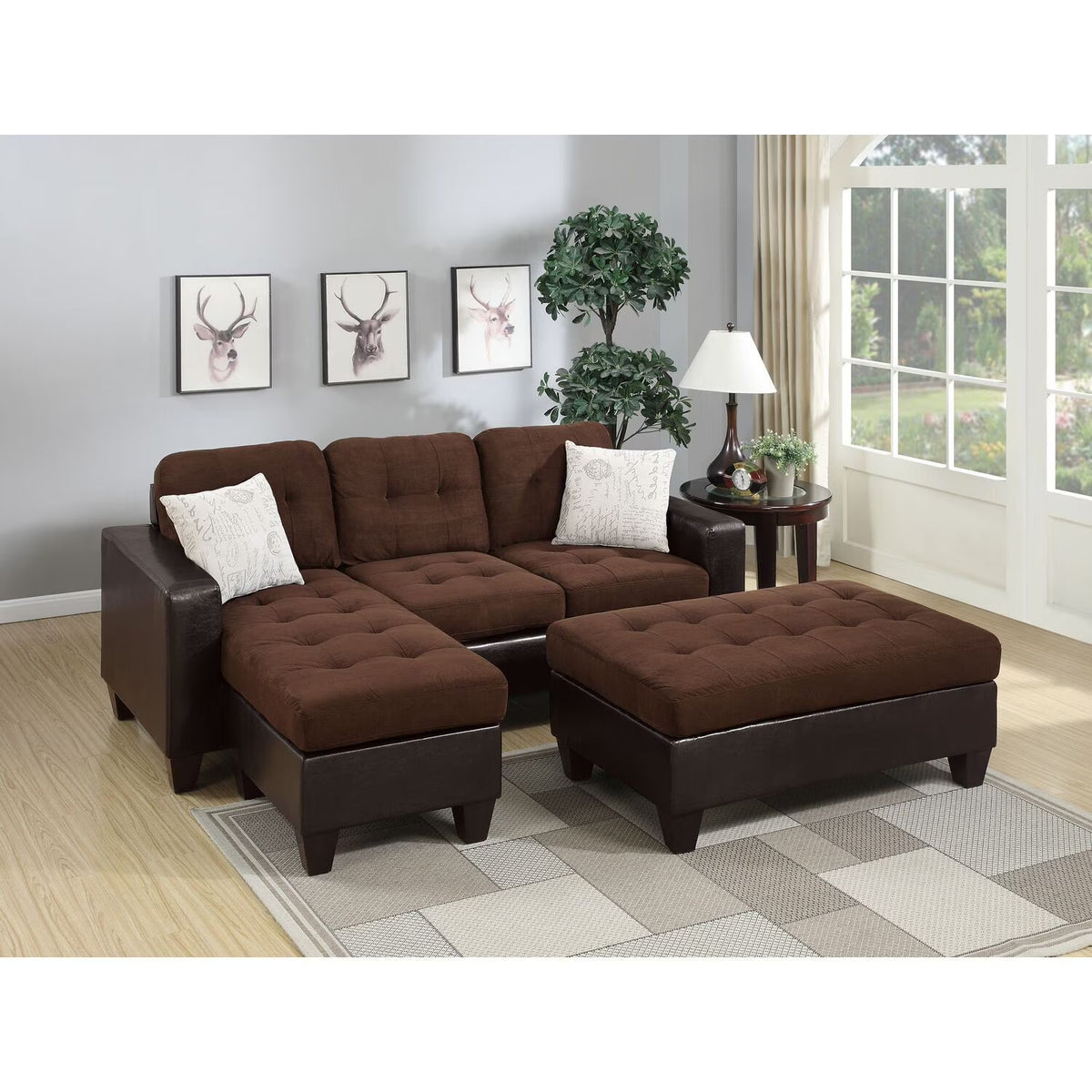 Chocolate Fabric Sectional T87707