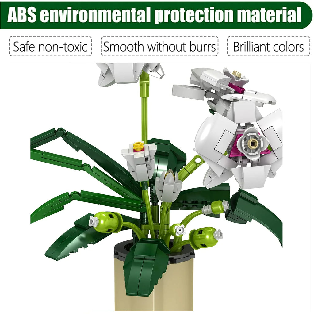White Orchid Flower Bonsai Building Block Set G7597