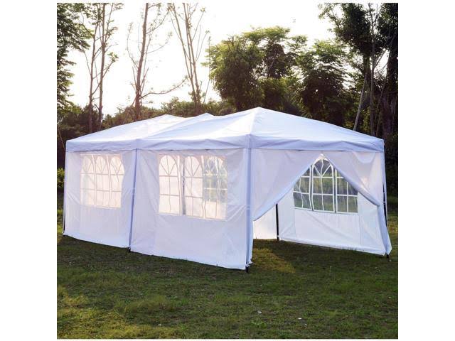 10x20 ft Pop Up Canopy Tent Gazebo with Sides - White W2345