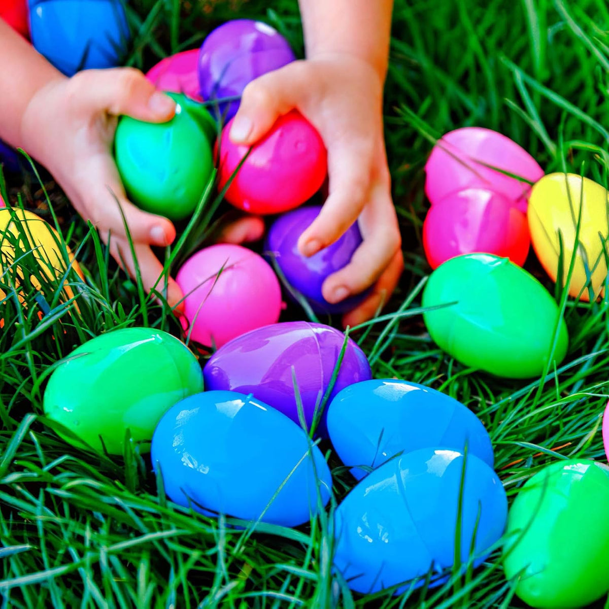 164 Pieces Bright Colors Plastic Easter Eggs P385