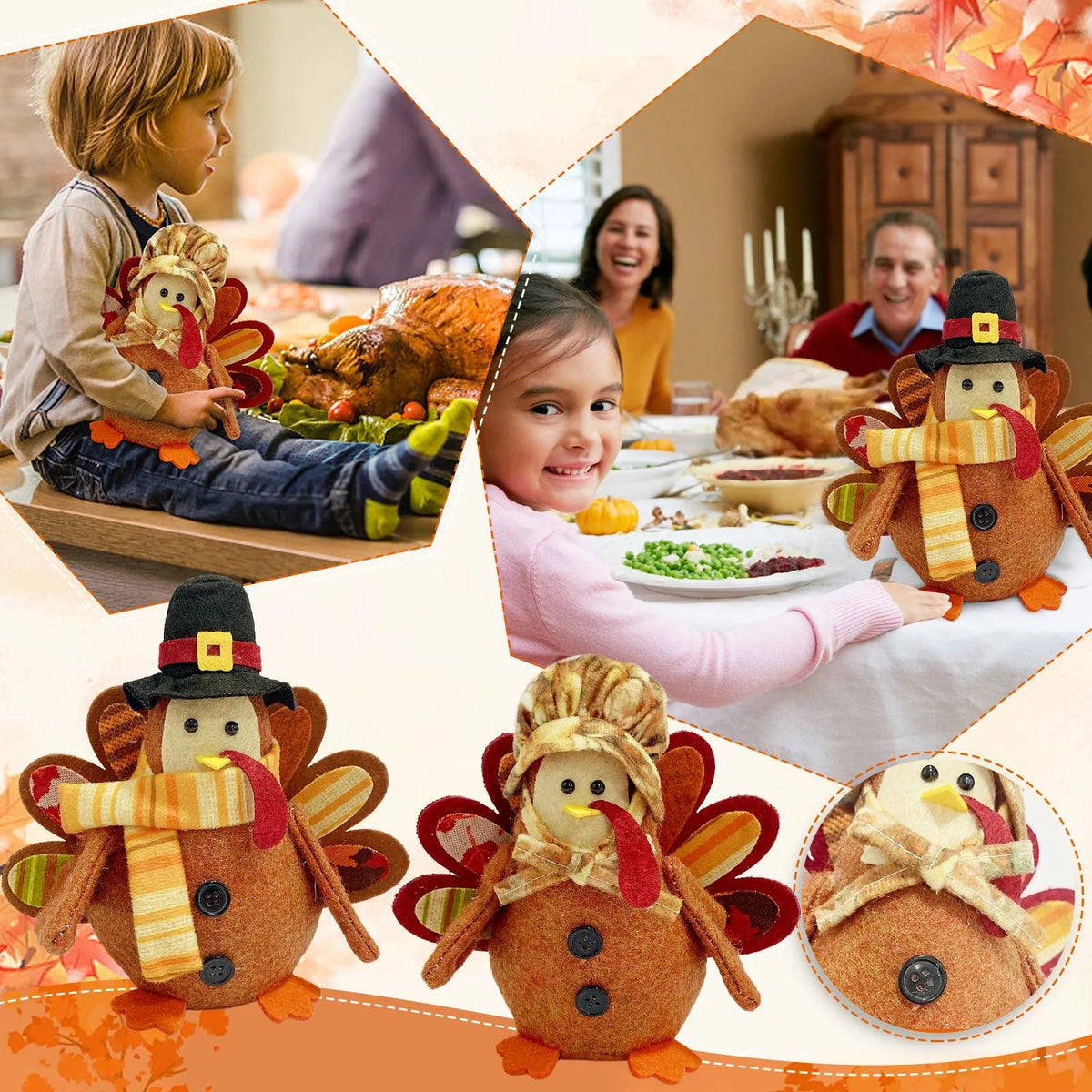 Desktop Ornament Decoration Leaf Autumn Maple Turkey Sunflower Window Thanksgiving Hangs G2920