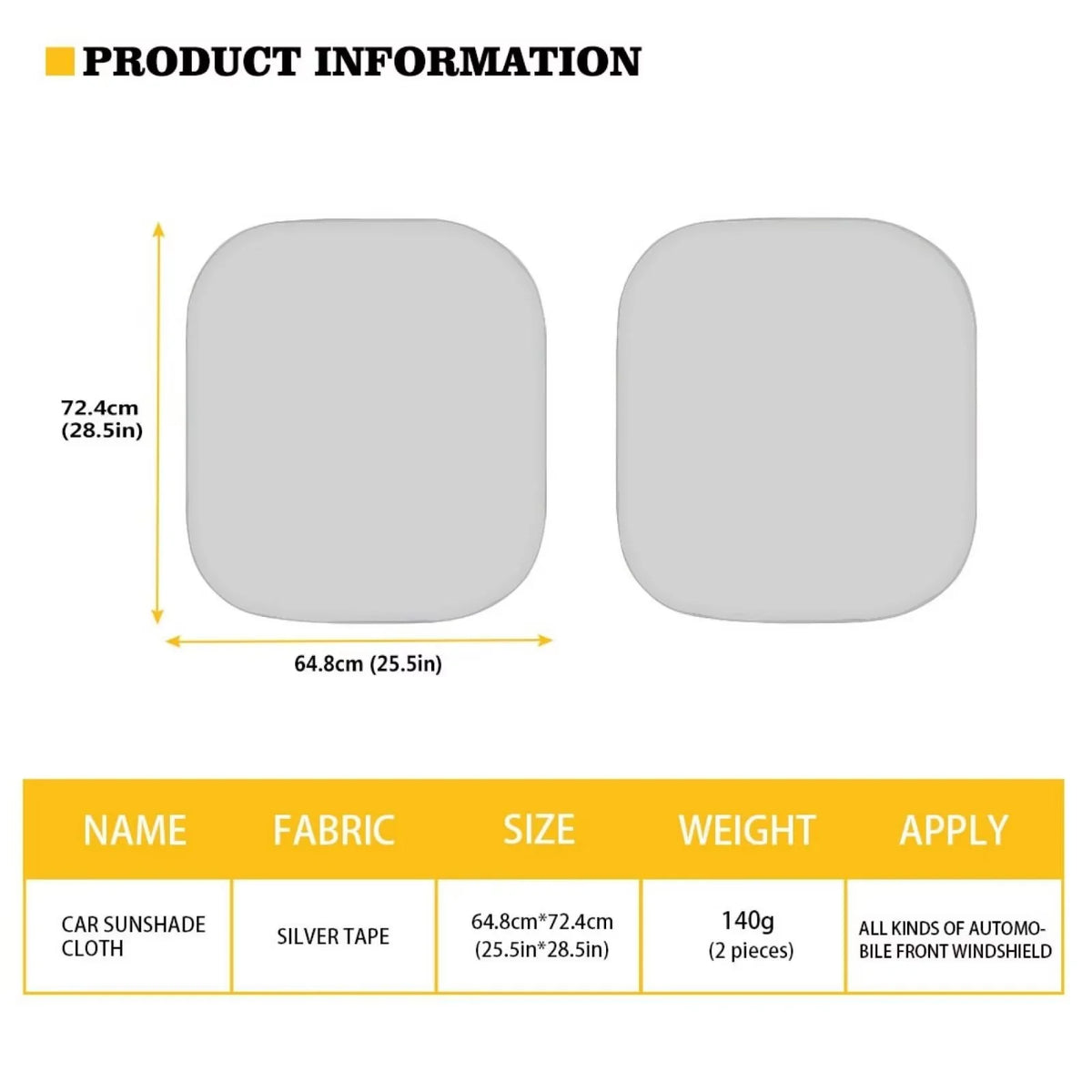 Sun Shade for Car Windshield 2 Pack Foldable Sun Reflector Z108