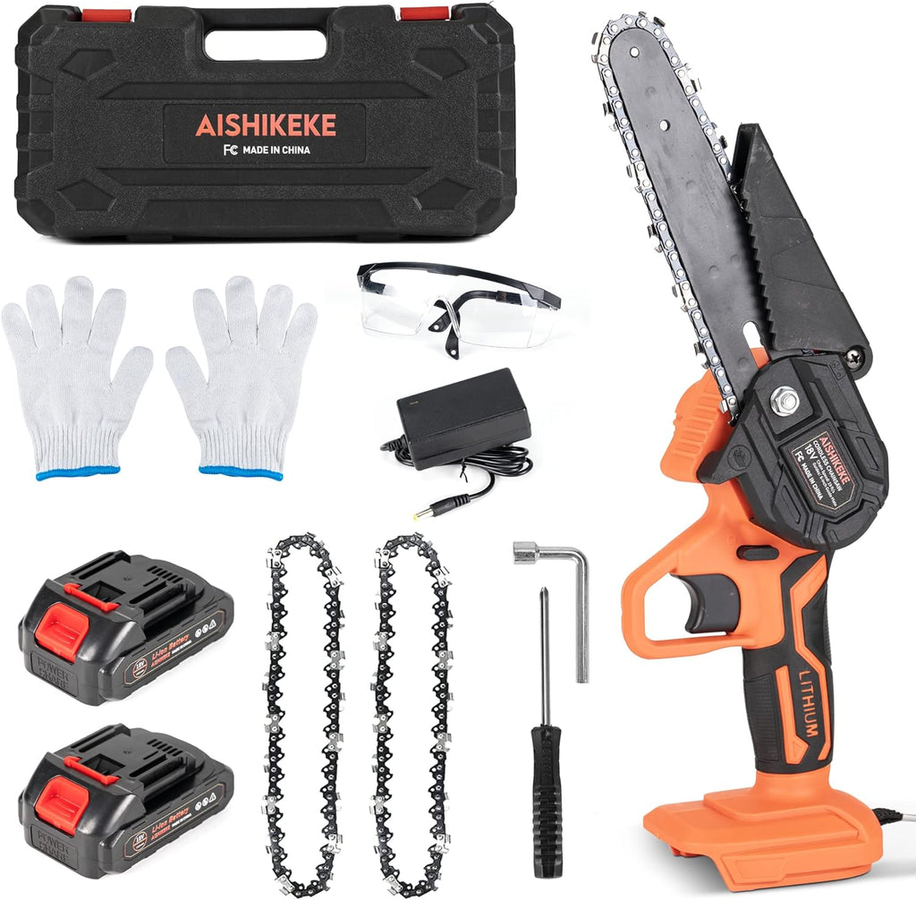 Mini Chainsaw 6 Inch Cordless with 2 Rechargeable Battery Q461225