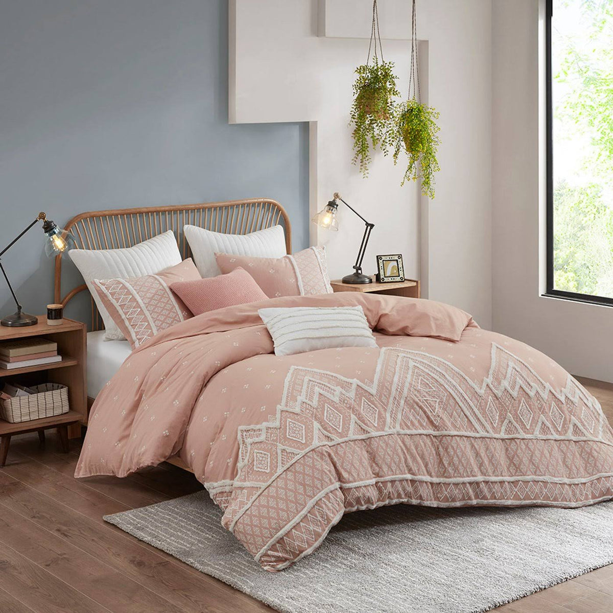 King Flax and Cotton Blended Duvet Cover Set N693743