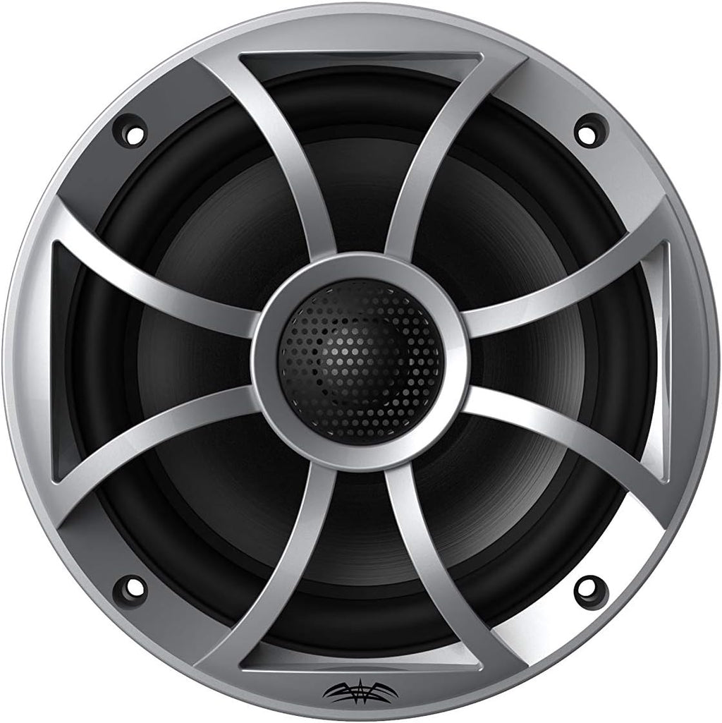 Marine AM/FM/BT Stereo with 2 Pair 6.5 inches Marine Coaxial Speakers, Silver Grill Q9511