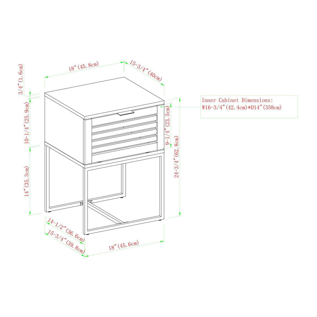 Dark Walnut Slat Side Table T77230