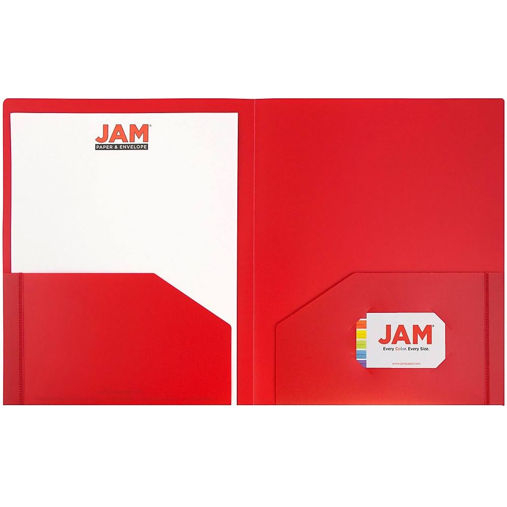 Red Heavy Duty Plastic Two Pocket Presentation Folders - 108/pack K725952