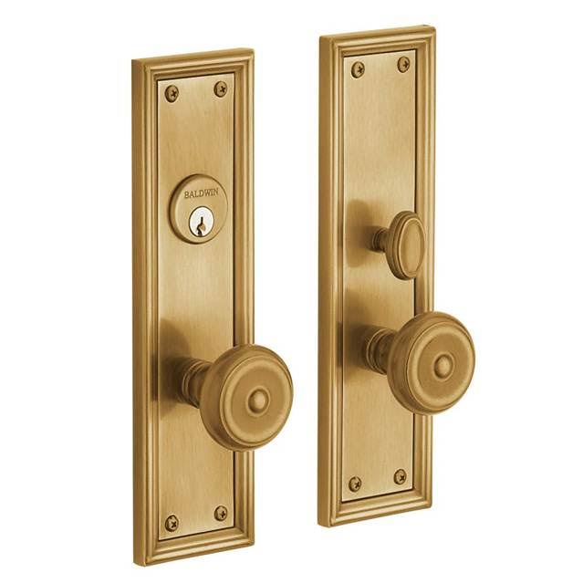 Nashville Double Cylinder Mortise Handleset Trim Set Satin Brass F882