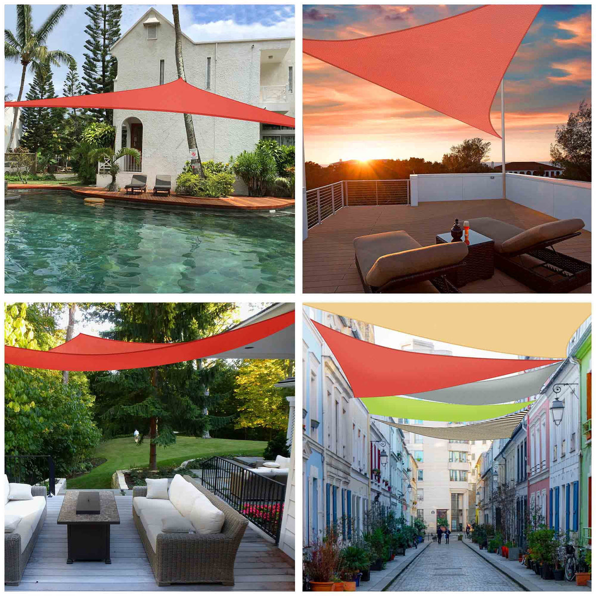 Red Triangle Sun Shade Sail Canopy U8268