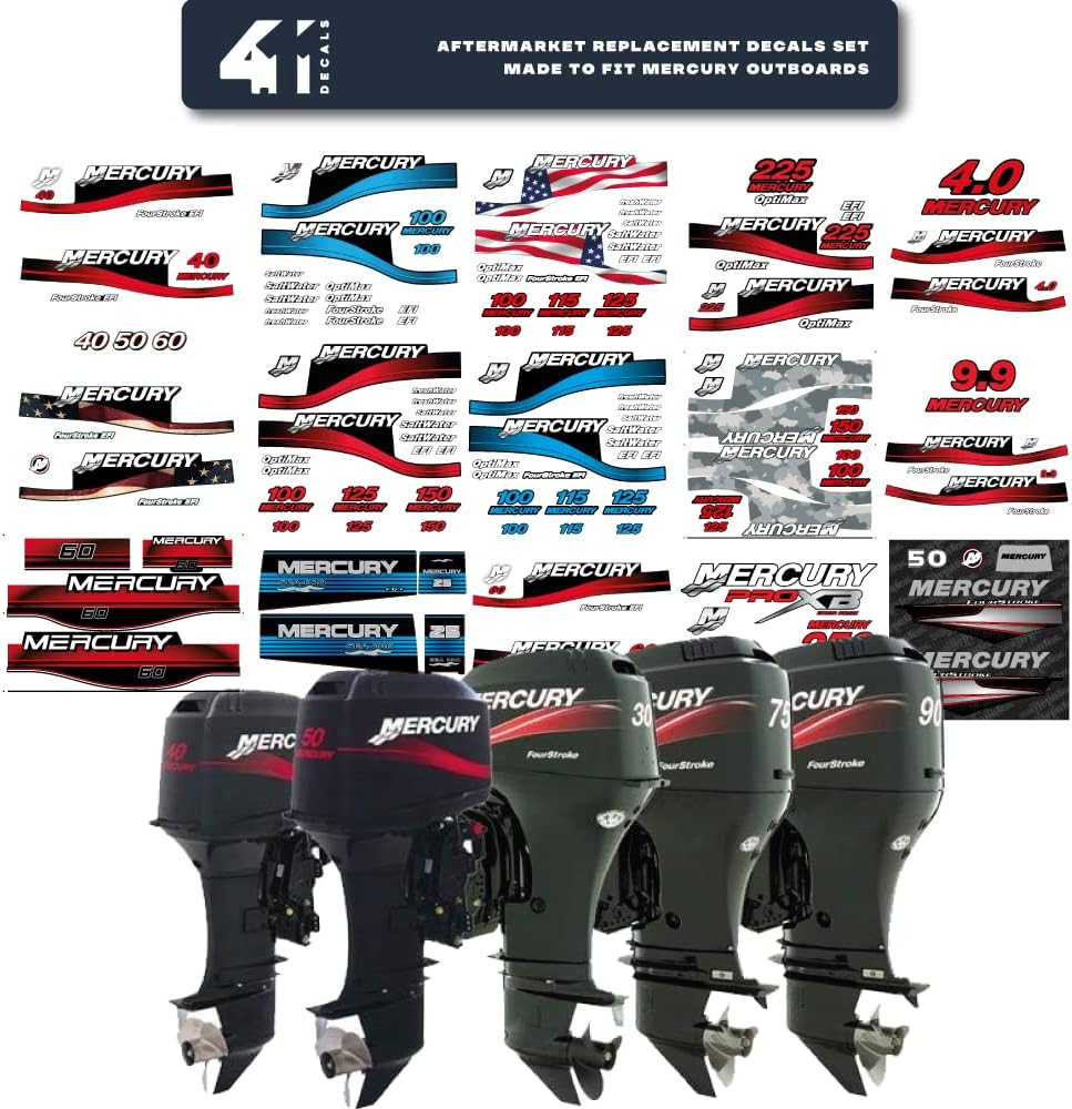 Aftermarket Replacement Outboard Decal Set Pack of 2 X160982