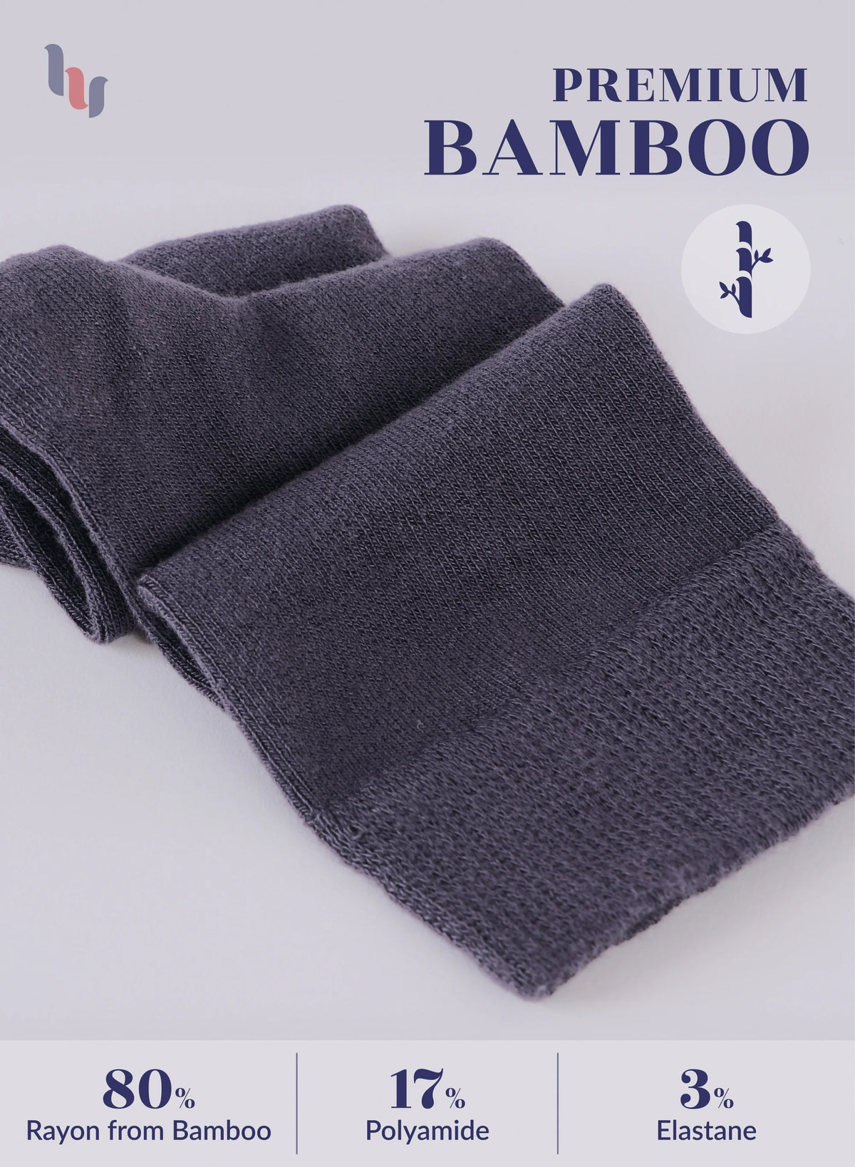 Charcoal Grey 4 Pairs Bamboo Knee High Socks S354397