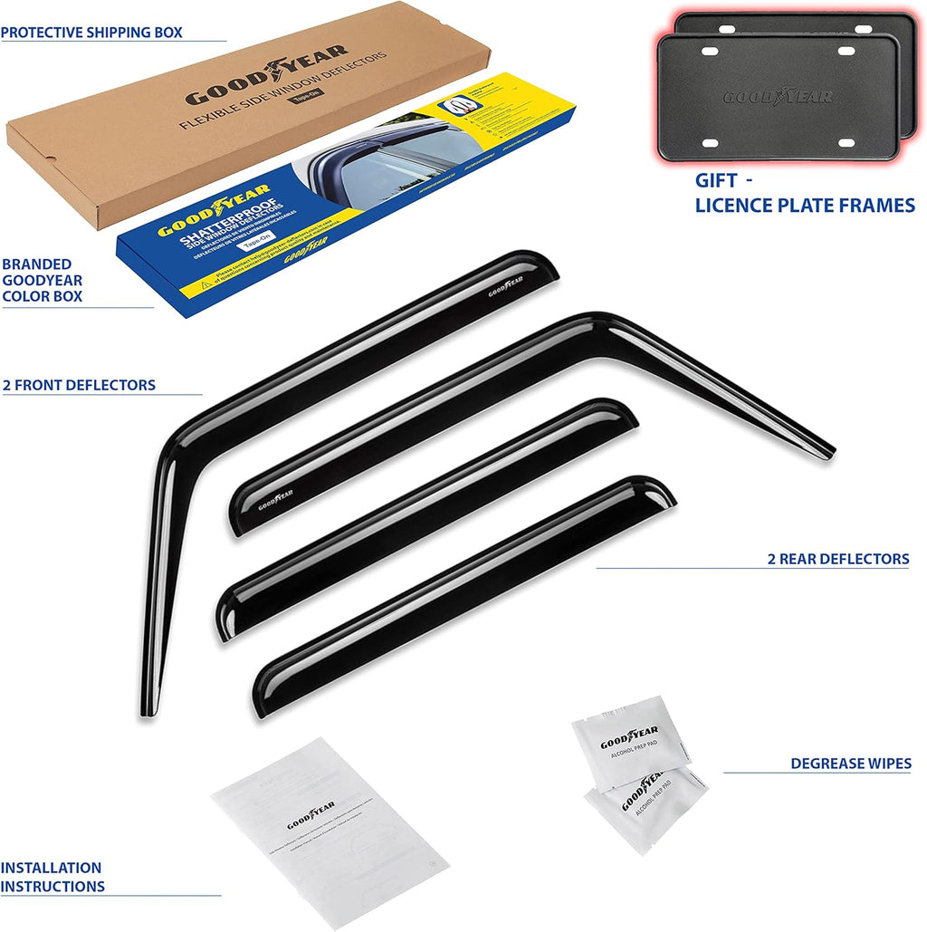 Shatterproof Tape-on Window Deflectors 4 pcs N428530