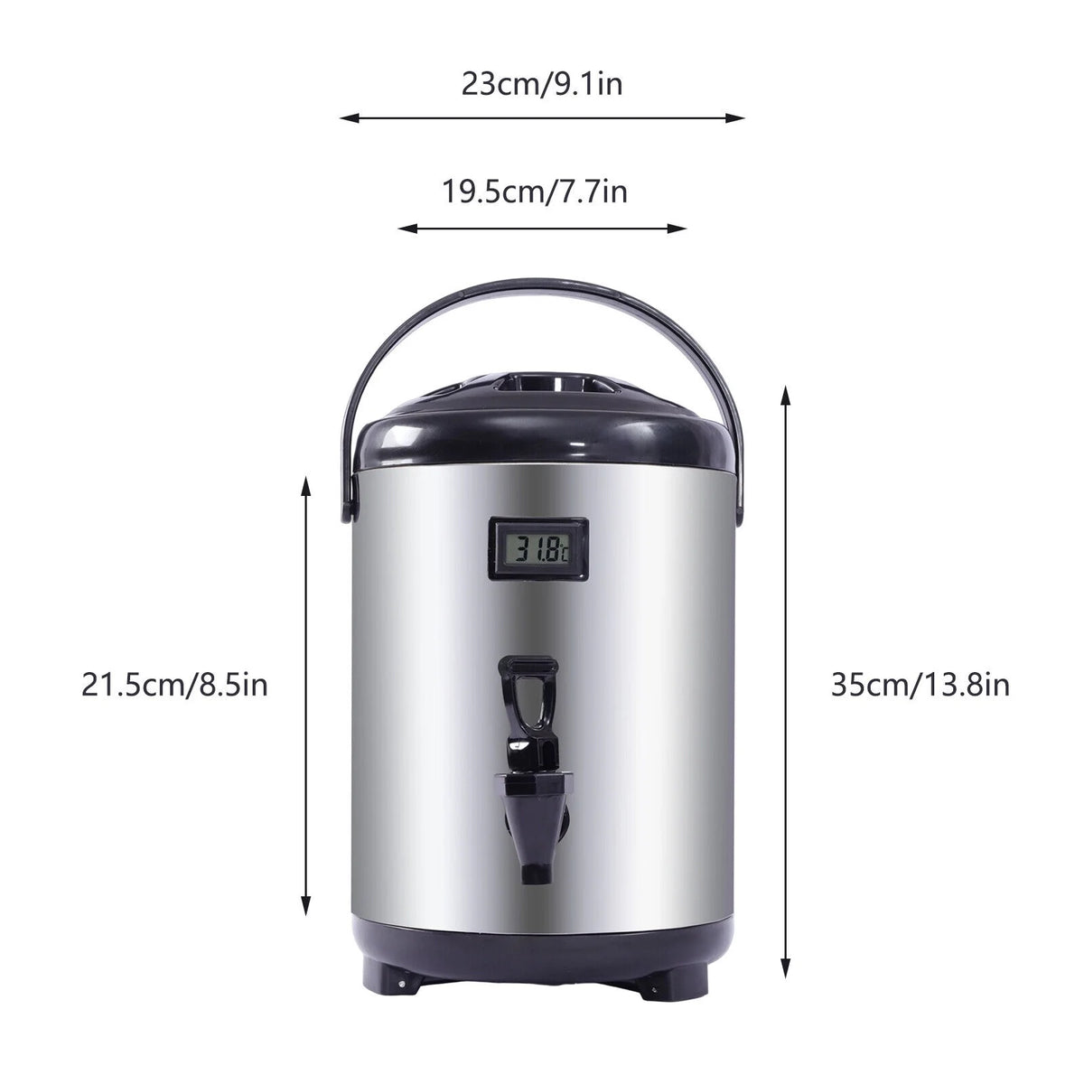 8L Stainless Steel Insulated Beverage Dispenser with Spigot O4266