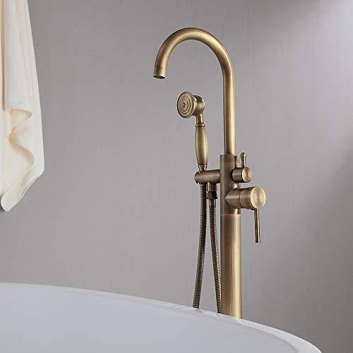Freestanding Bathtub Faucet Antique Brass Waterfall Tub Filler A2751