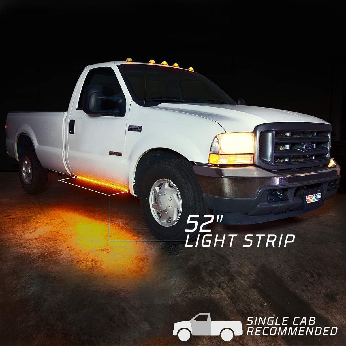 52 Truck LED Running Board Light Amber Side Marker Kit with White Courtesy Lights T81005