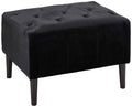 Black Tufted Velvet Ottoman U997