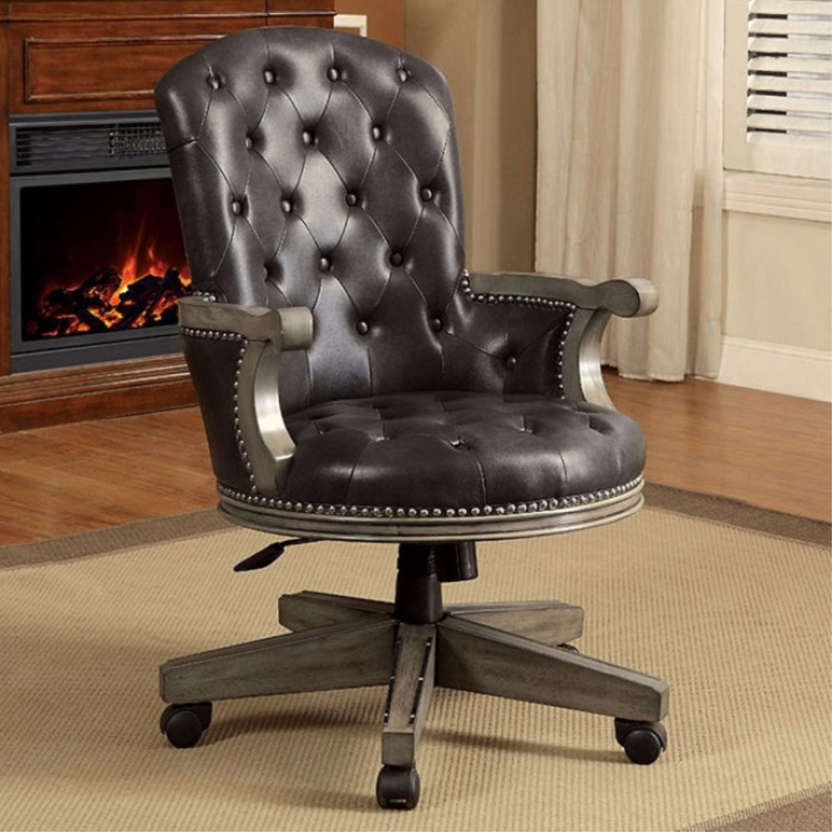 Height Adjustable Arm Chair in Gray and Black T1756