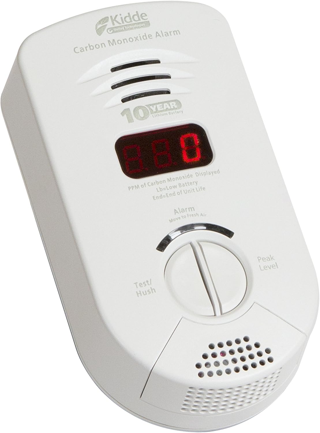 White Pack of 2 Carbon Monoxide Detector Alarm with Digital Display B431877