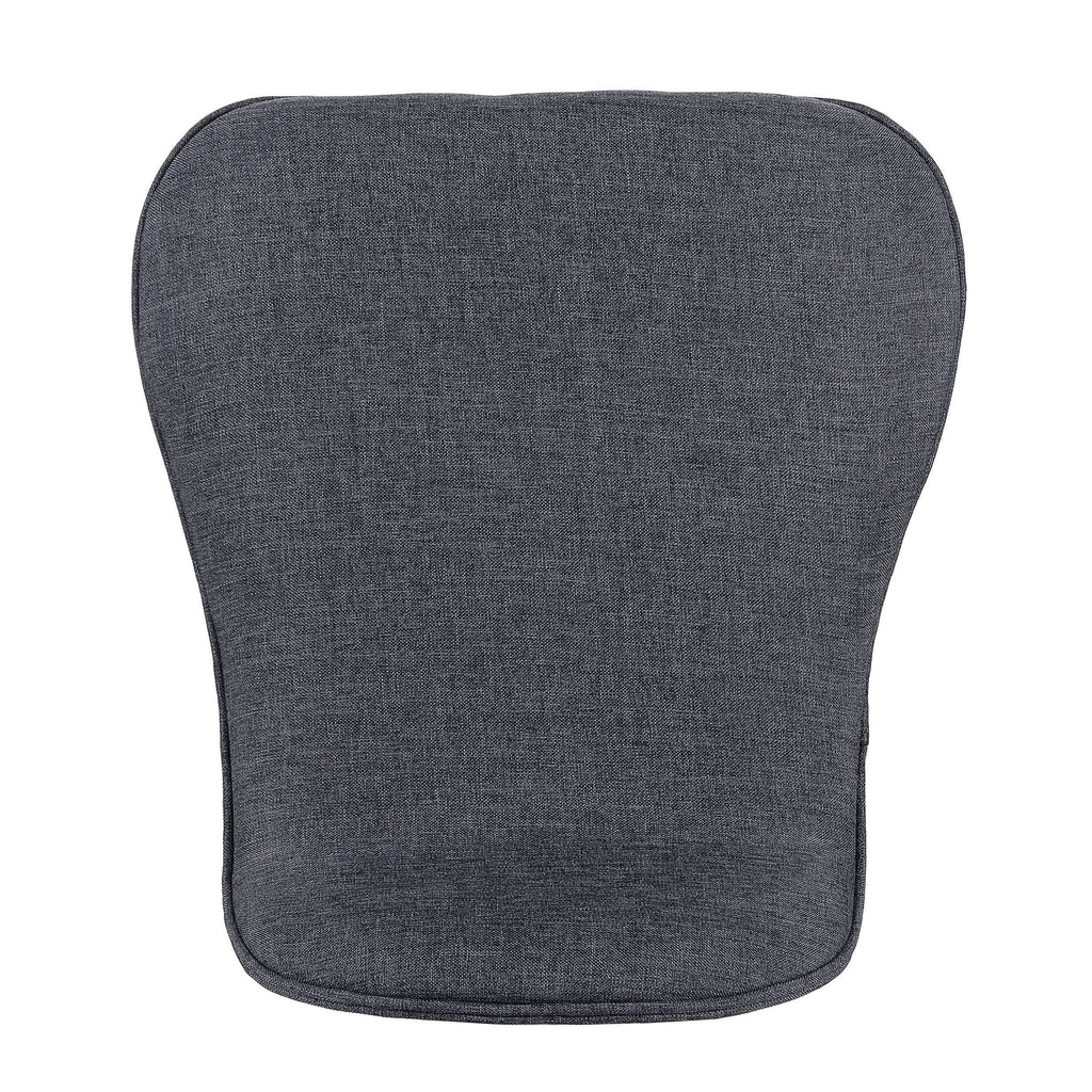 Upholstered Barstools Set of 2, Charcoal and Natural Walnut J63445